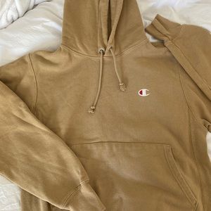 CHAMPION BEIGE MENS HOODIE, SIZE MEDIUM